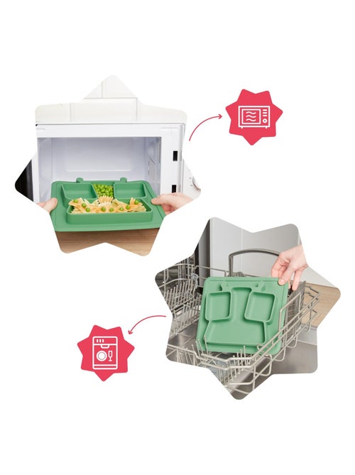 Assiette à compartiments antidérapante en silicone 'Badabulle' - Kiabi