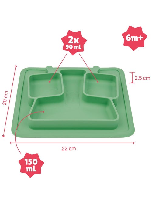 Assiette à compartiments antidérapante en silicone 'Badabulle' - Kiabi