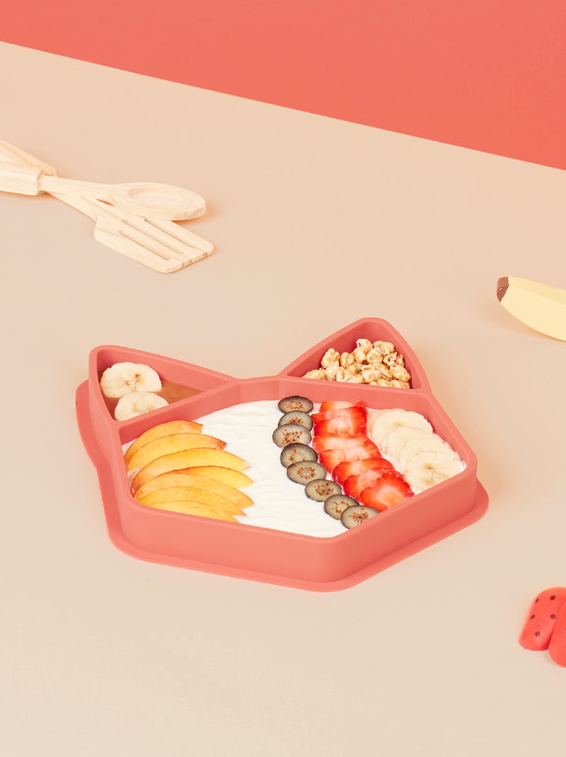 Assiette à compartiments 'Badabulle' Orange corail - Kiabi