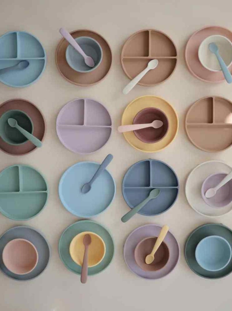 Assiette à compartiments en silicone avec ventouse Woodchuk Marron - Kiabi