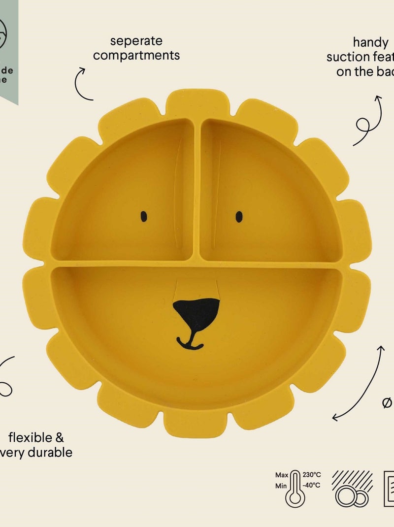 Assiette à compartiments en silicone Jaune - Kiabi