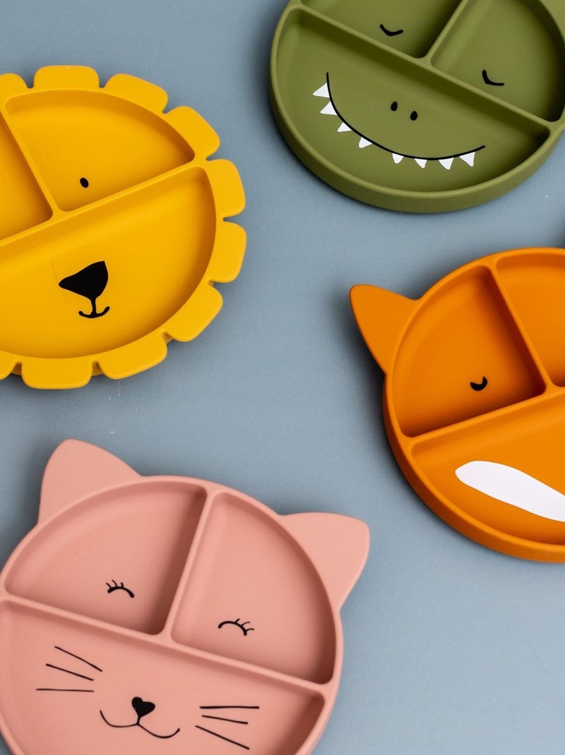 Assiette à compartiments en silicone Jaune - Kiabi