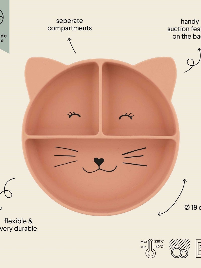 Assiette à compartiments en silicone Rose - Kiabi