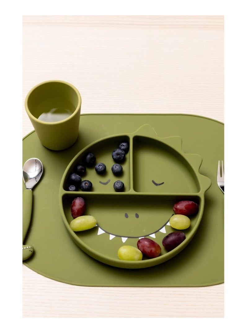 Assiette à compartiments en silicone Vert - Kiabi