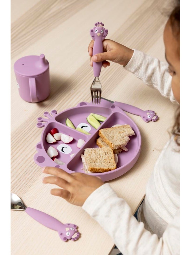 Assiette à compartiments en silicone Violet - Kiabi