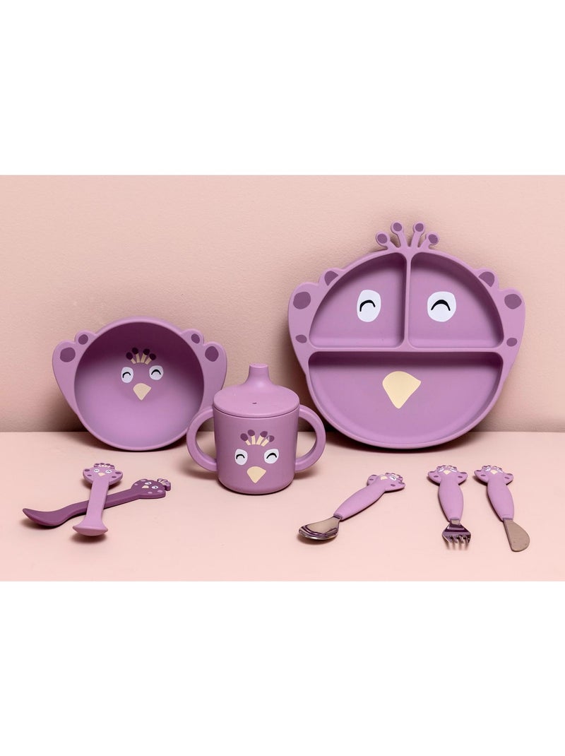 Assiette à compartiments en silicone Violet - Kiabi