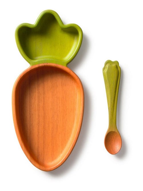Assiette à compartiments et sa cuillère Cathy la Carotte - Kiabi