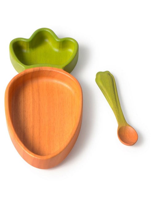 Assiette à compartiments et sa cuillère Cathy la Carotte - Kiabi