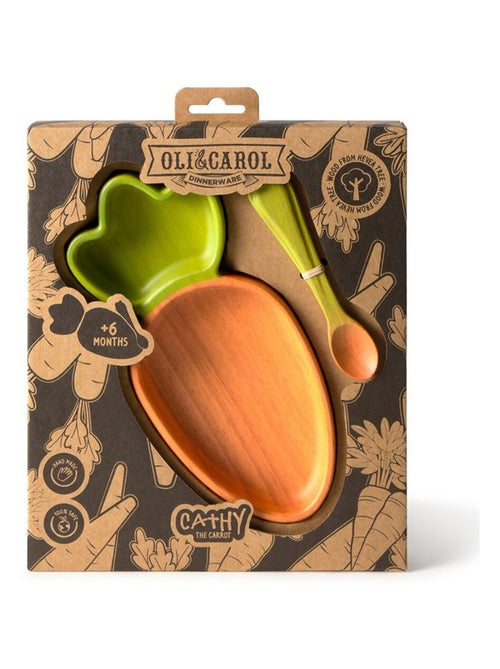 Assiette à compartiments et sa cuillère Cathy la Carotte - Kiabi