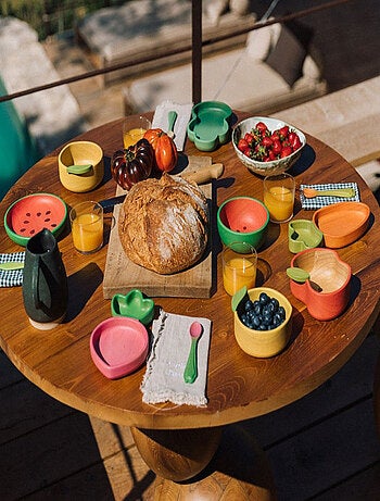 Assiette à compartiments et sa cuillère Ramona le Radis