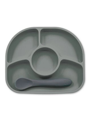 Assiette à compartiments ventousée et cuillère en silicone