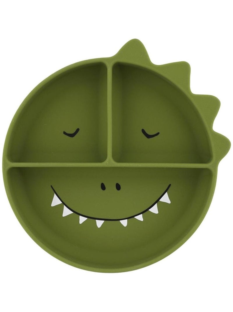 Assiette avec ventouse en silicone et compartiments - Mr. Dino N/A - Kiabi