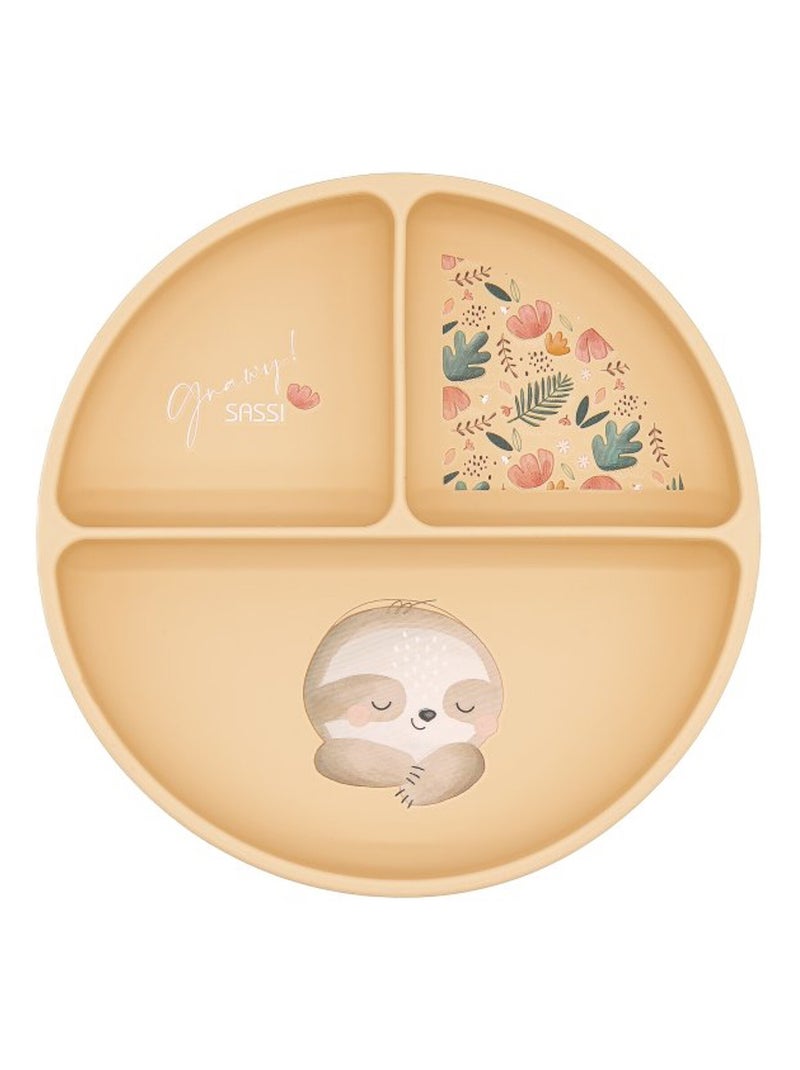 Assiette compartimentée en silicone avec ventouse, Animaux Sassi Junior Beige - Kiabi