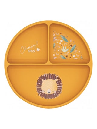 Assiette compartimentée en silicone avec ventouse, Animaux Sassi Junior