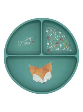 Assiette compartimentée en silicone avec ventouse, Animaux Sassi Junior