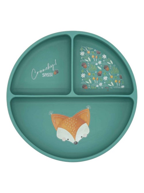 Assiette compartimentée en silicone avec ventouse, Animaux Sassi Junior - Kiabi