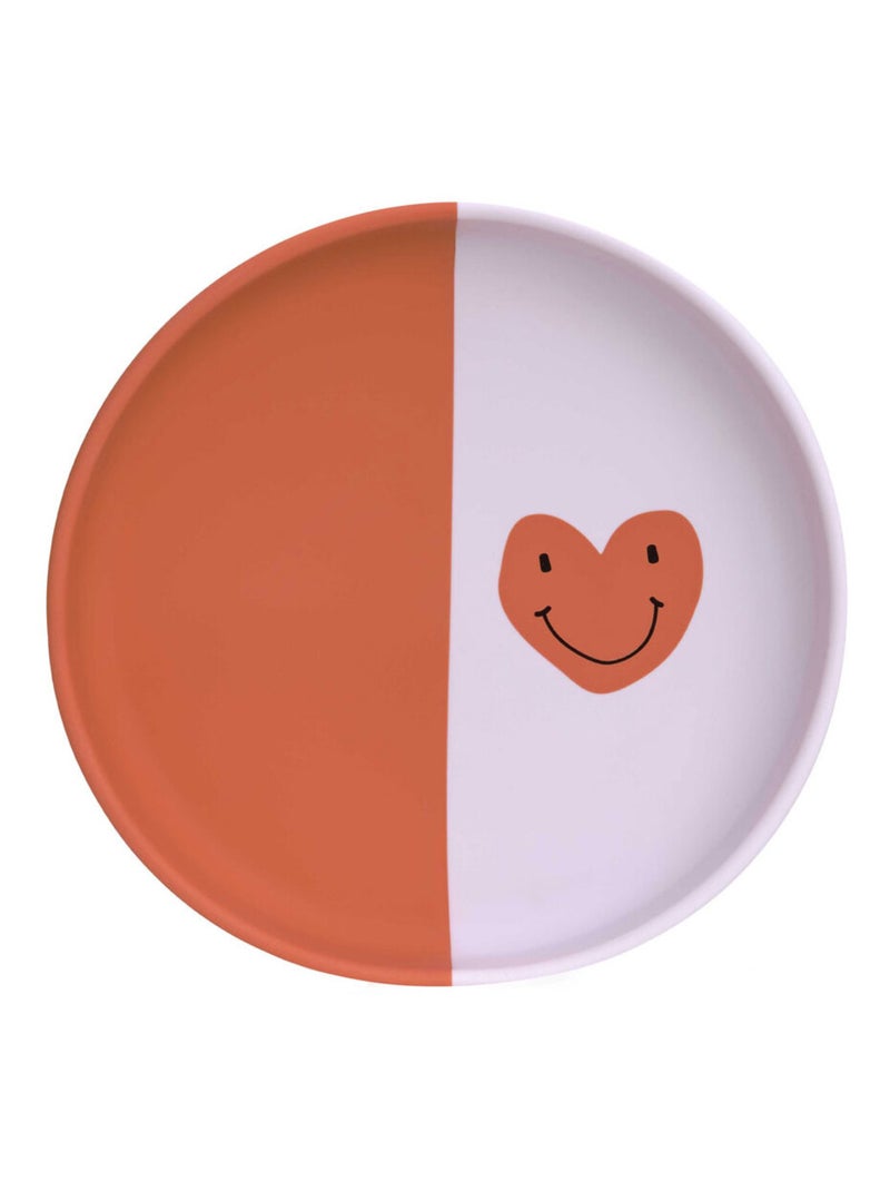 Assiette en silicone - Happy Rascals - Coeur lavande Rose - Kiabi