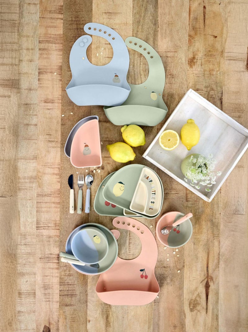 Assiette en silicone Happy Fruits Bleu - Kiabi