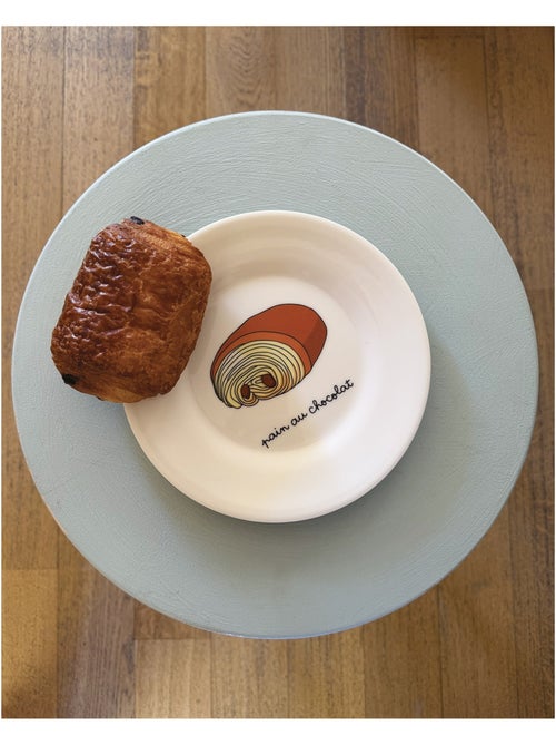 Assiette enfant avec pain au chocolat 20 cm - Kiabi