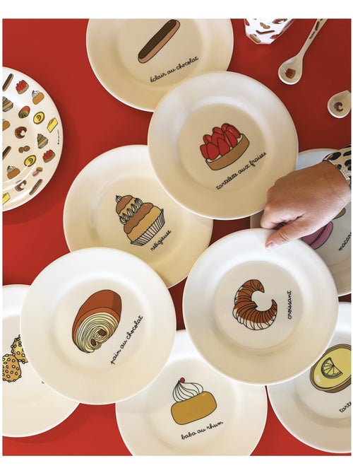 Assiette enfant avec pain au chocolat 20 cm - Kiabi
