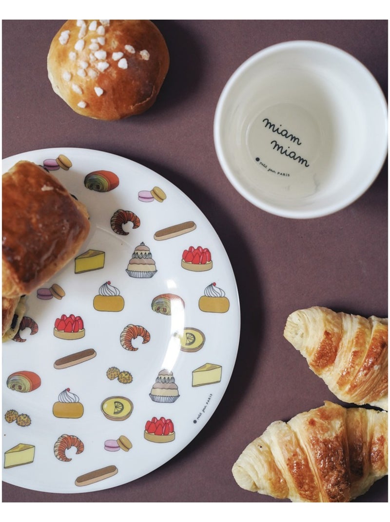 Assiette enfant avec pâtisseries 20 cm Blanc - Kiabi