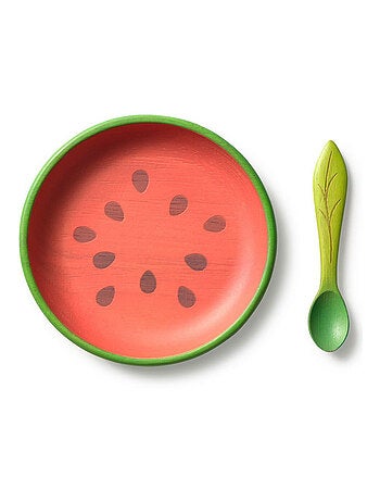 Assiette à compartiments et sa cuillère Ramona le Radis