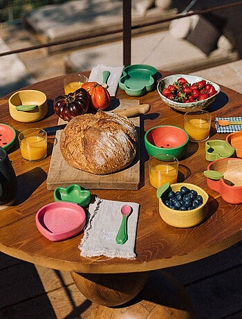 Assiette à compartiments et sa cuillère Ramona le Radis