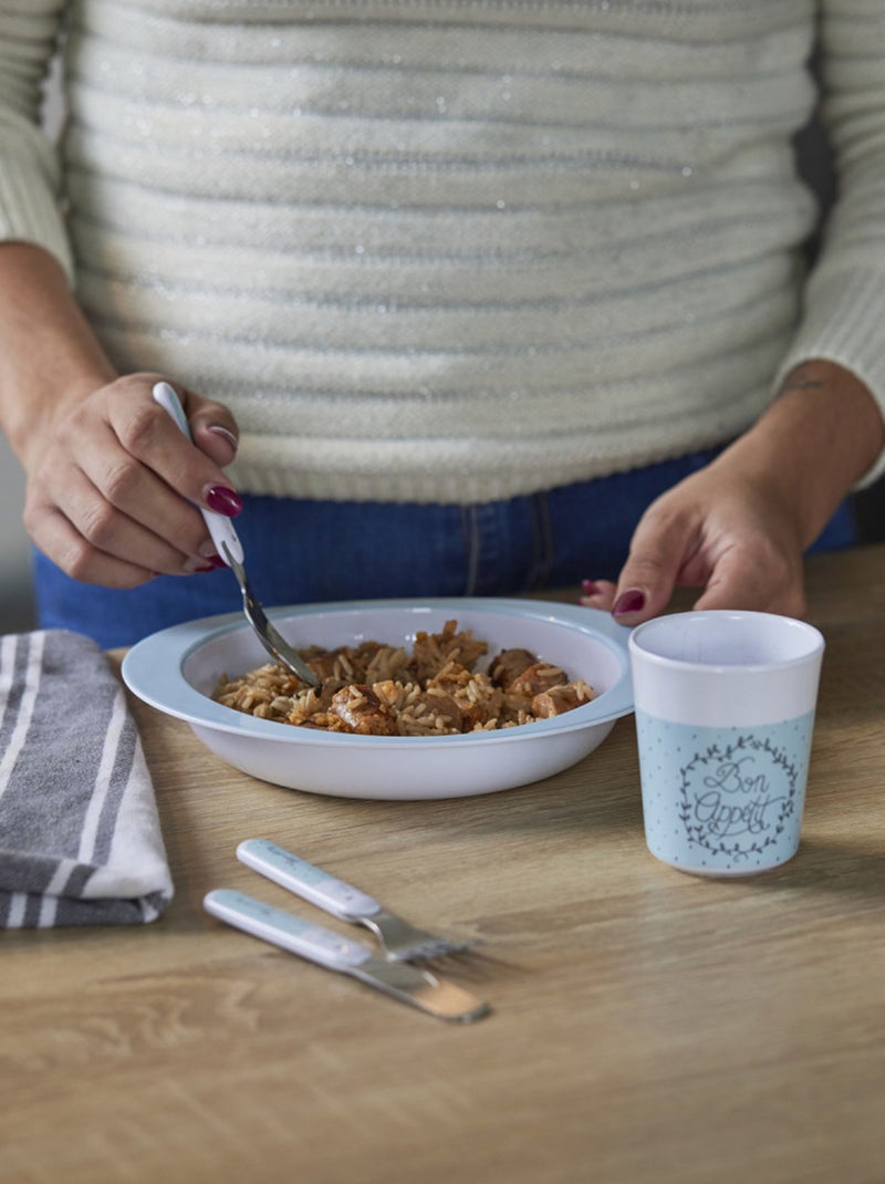 ASSIETTE MELAMINE FORET Blanc - Kiabi