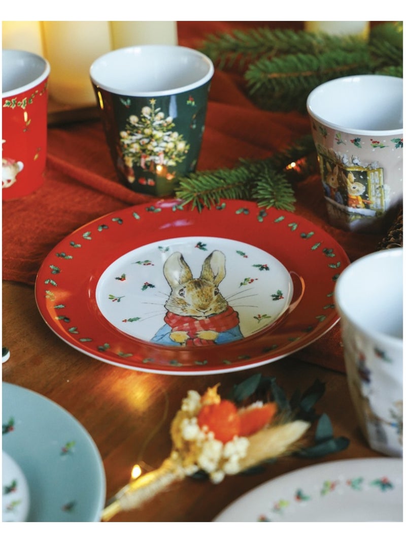 Assiette pierre lapin noël 20 cm Rouge - Kiabi