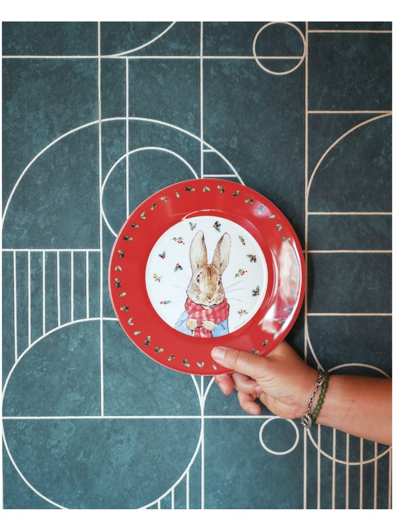 Assiette pierre lapin noël 20 cm Rouge - Kiabi