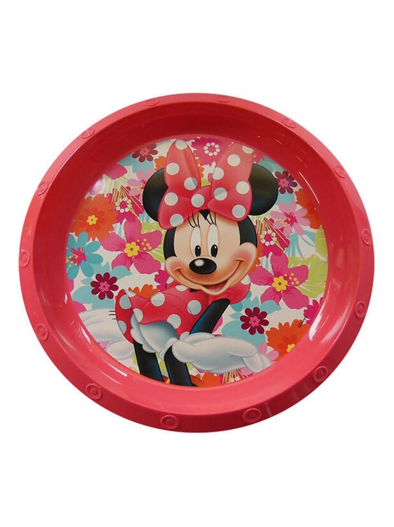 Assiette plastique plate Minnie rose fleur repas enfant Multicolore - Kiabi