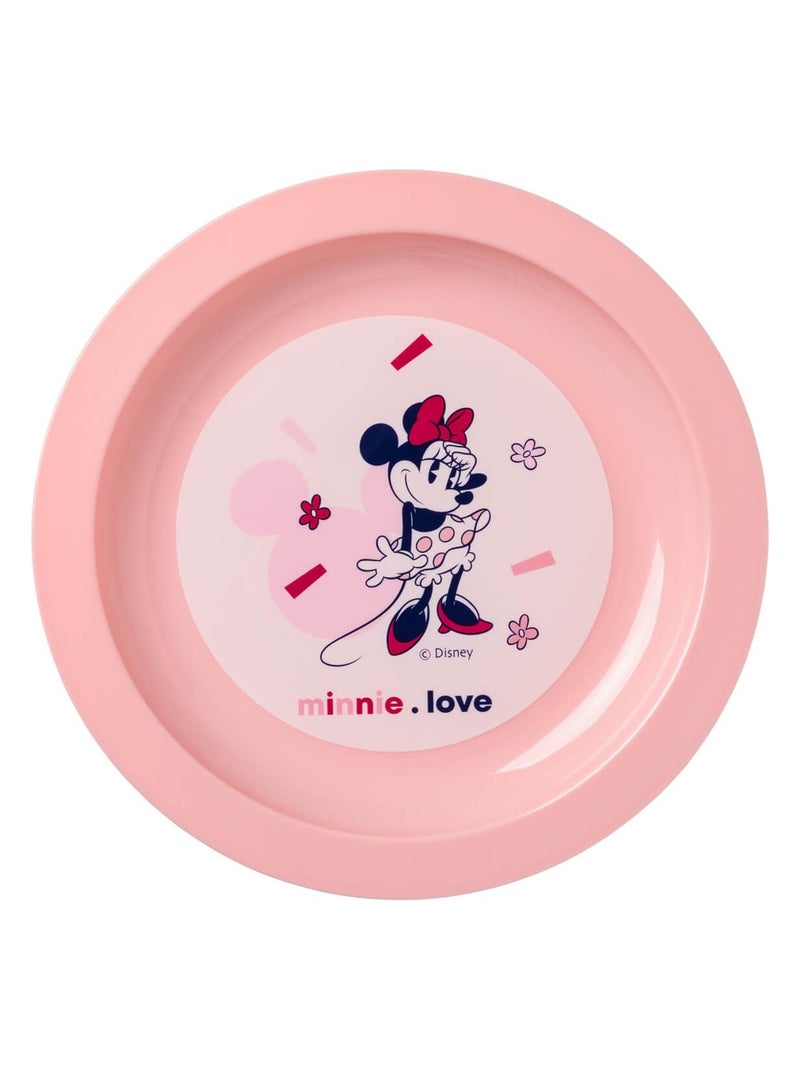 Assiette plate bébé Minnie Confettis Blanc Rose - Kiabi