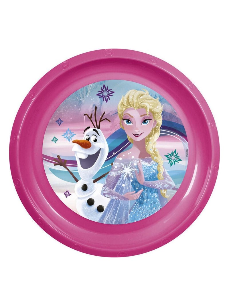 Assiette Plate La Reine des Neiges Repas Enfant Plastique Reutilisable Multicolore - Kiabi