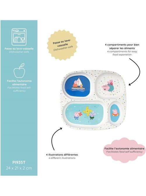 Assiette plateau à 4 compartiments peppa pig - Kiabi Assiette plateau à 4 compartiments peppa pig - Kiabi