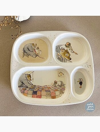 Assiette plateau à compartiments Ernest et Célestine