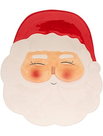 Assiette tête de père noël céramique