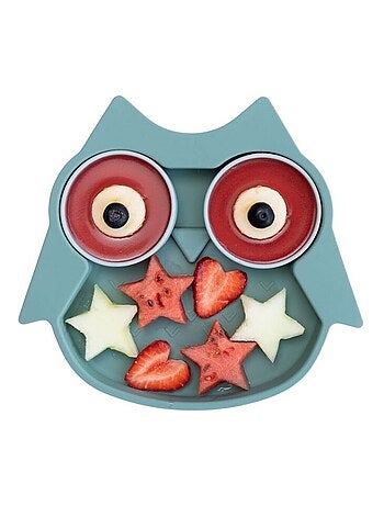 Assiette Tidy Tot à ventouse en silicone - Chouette