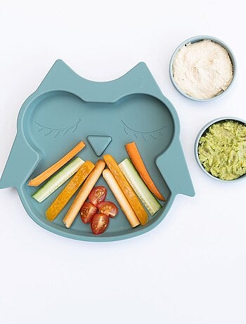 Assiette Tidy Tot à ventouse en silicone - Chouette