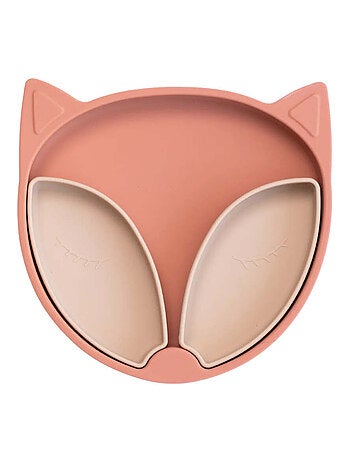 Assiette Tidy Tot à ventouse en silicone - Renard