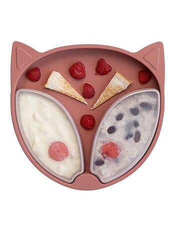 Assiette Tidy Tot à ventouse en silicone - Renard