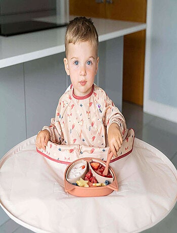 Assiette Tidy Tot à ventouse en silicone - Renard