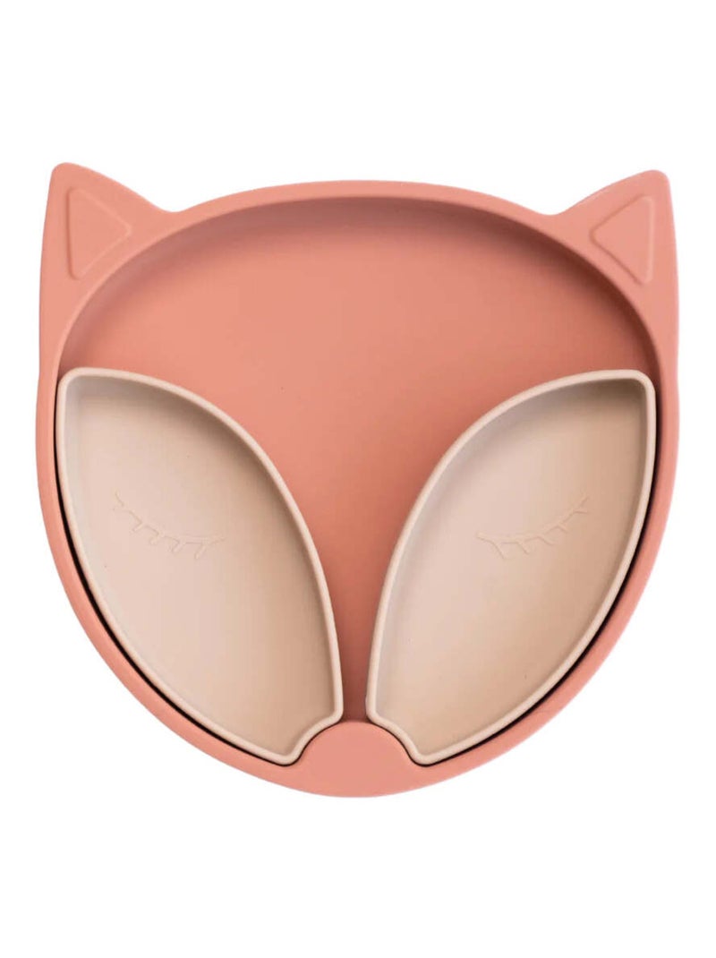 Assiette Tidy Tot à ventouse en silicone - Renard Abricot - Kiabi