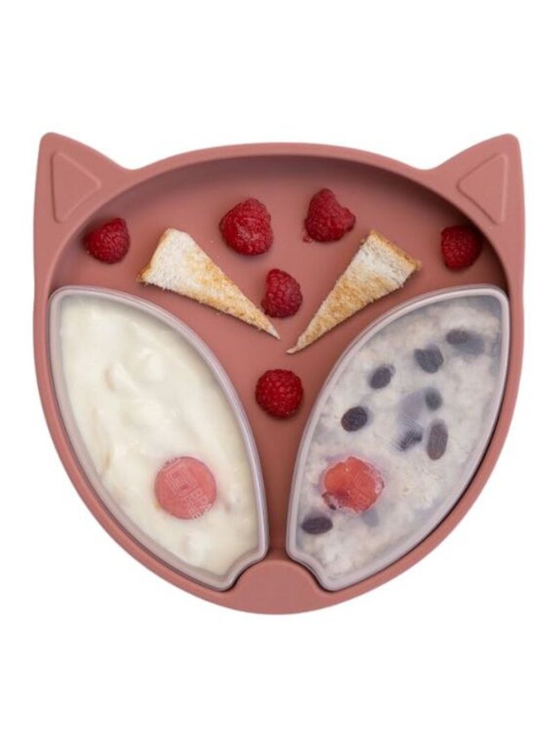 Assiette Tidy Tot à ventouse en silicone - Renard Abricot - Kiabi