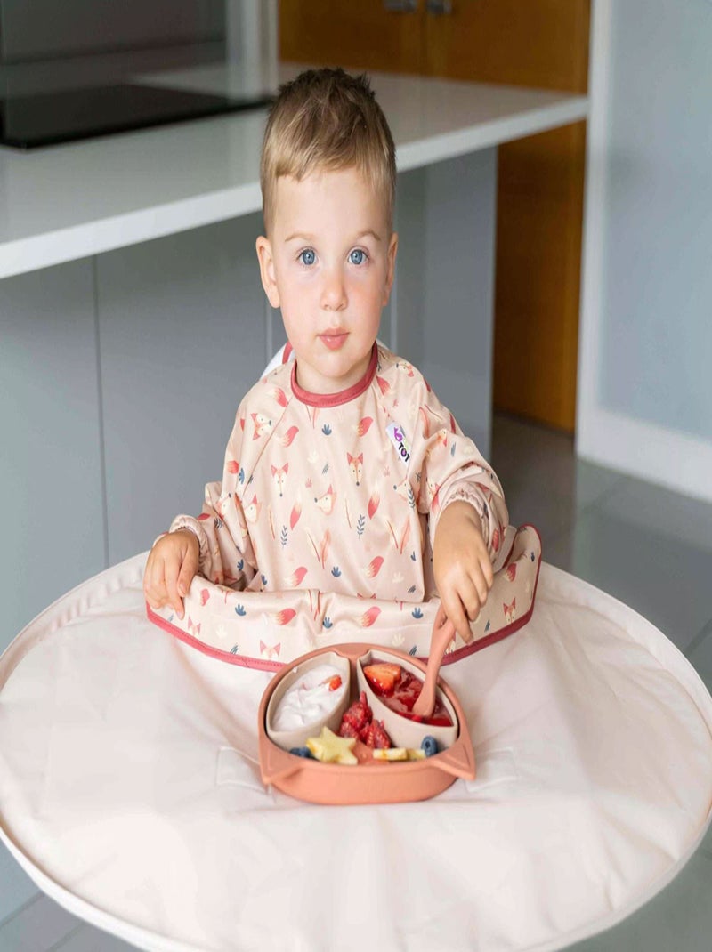 Assiette Tidy Tot à ventouse en silicone - Renard Abricot - Kiabi