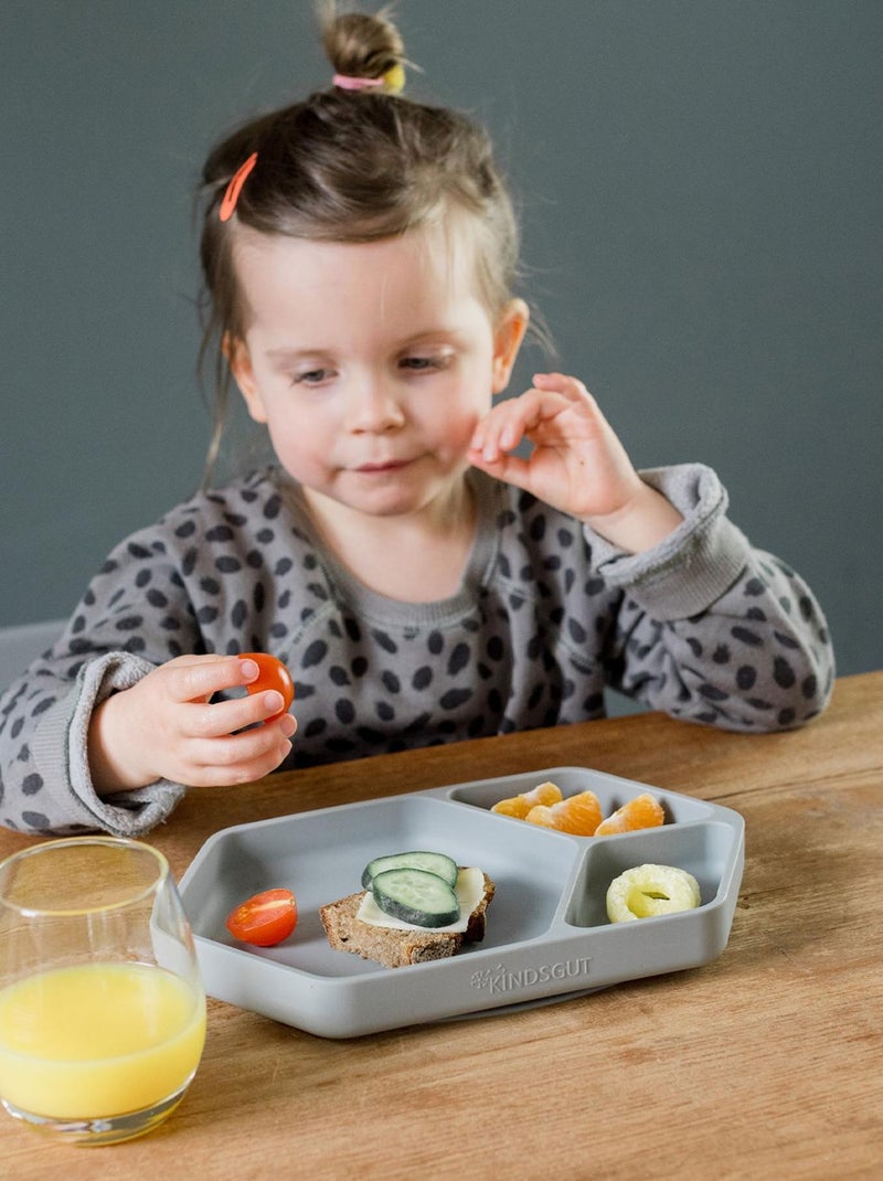 Assiette ventouse carré en silicone Gris - Kiabi