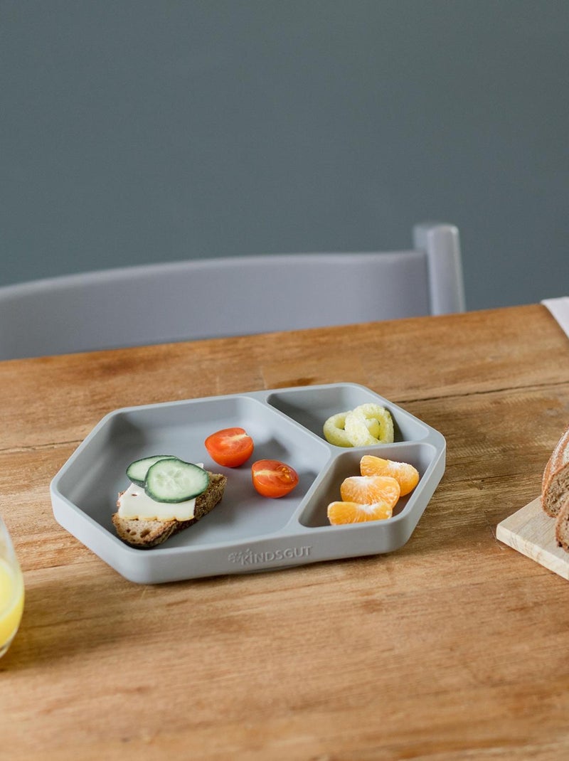 Assiette ventouse carré en silicone Gris - Kiabi