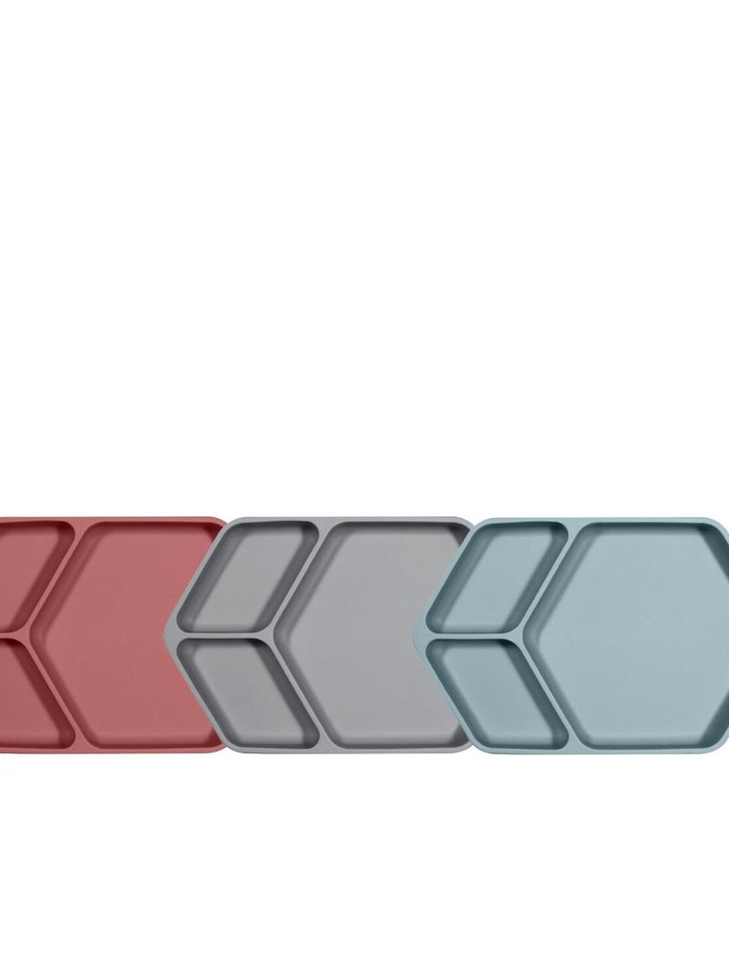 Assiette ventouse carré en silicone Gris - Kiabi