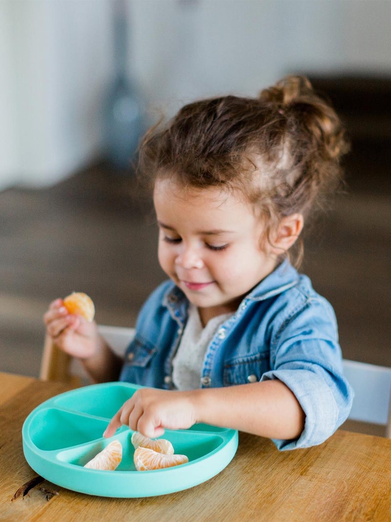 Assiette ventouse en silicone Vert jade - Kiabi