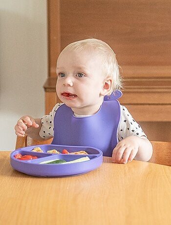 Assiette bébé à ventouse en silicone - Bleu marine - Kiabi - 23.90€