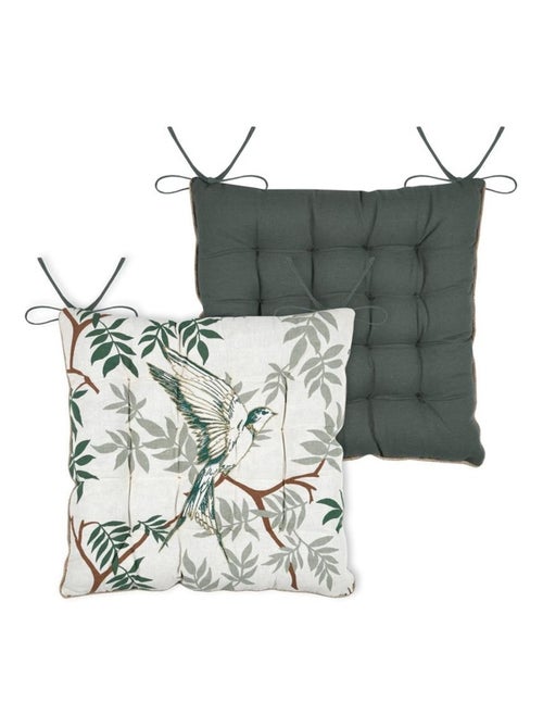 Assise de chaise matelassée 38 x 38 cm Botanys et oiseau - Kiabi